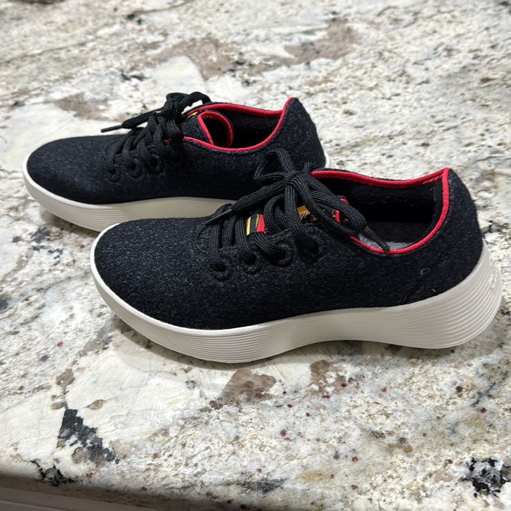 Allbirds Shoes Wool Runner 2 Natural Black /Kea red W6.5
